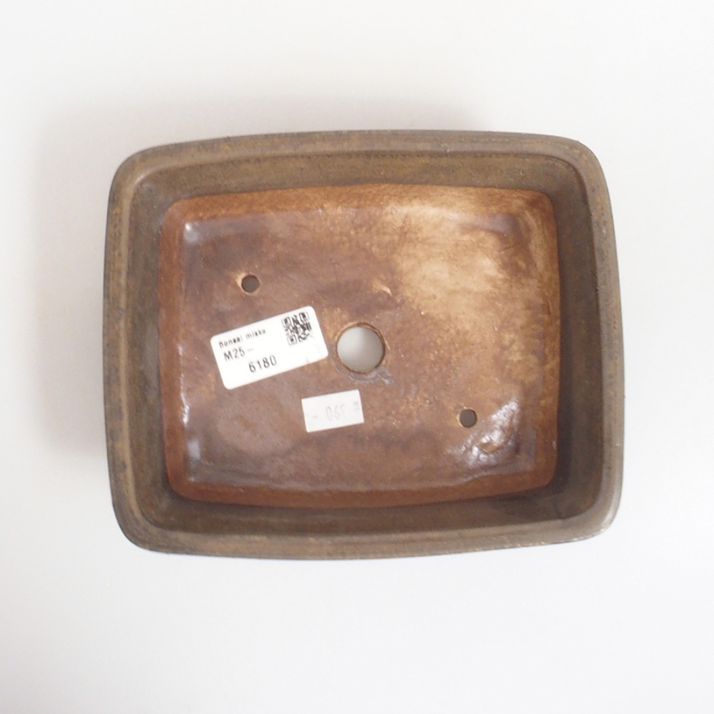 Ceramic bonsai bowl 17,5 x 14 x 5 cm, color brown