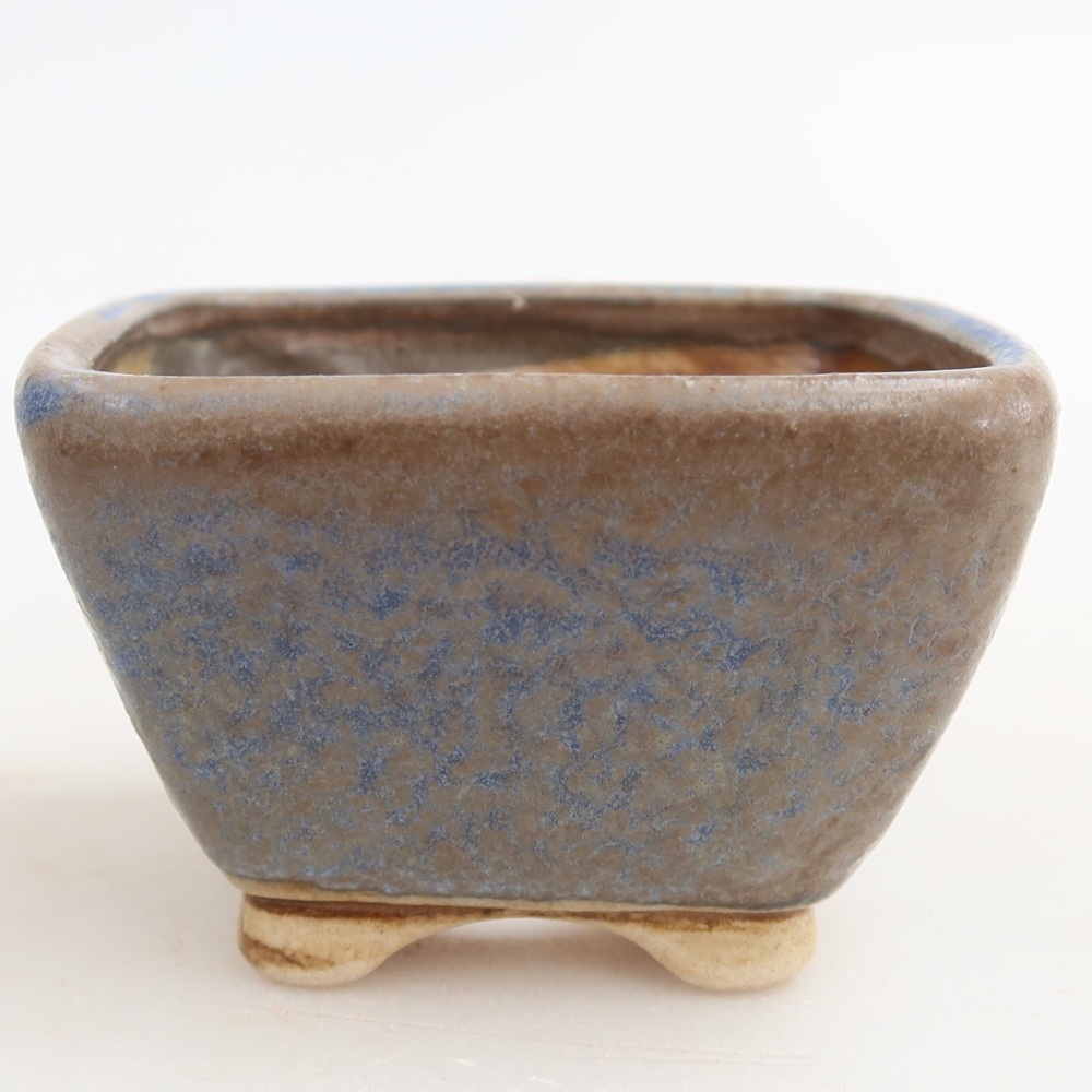 Ceramic bonsai pot, 6 x 6 x 4 cm, blue