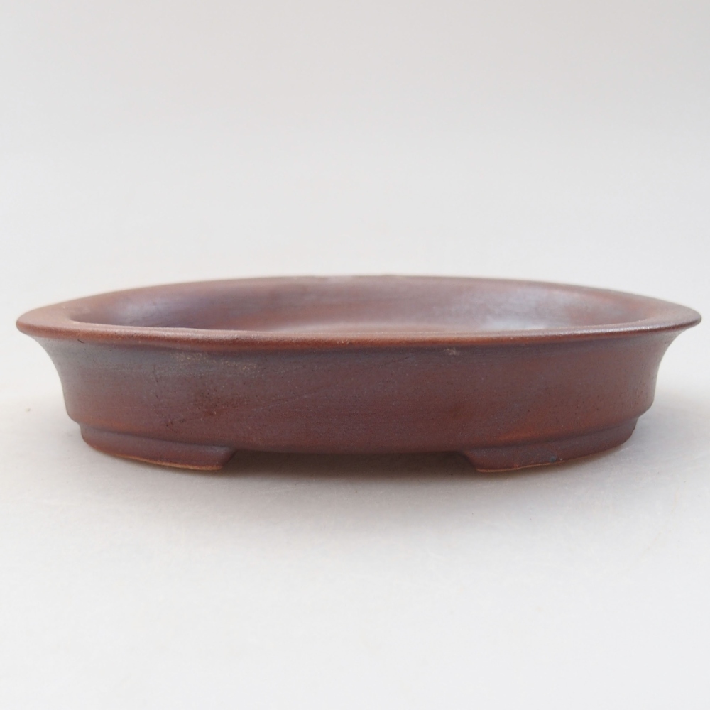 Ceramic bonsai bowl  12,5 x 10,5 x 2 cm, color brown