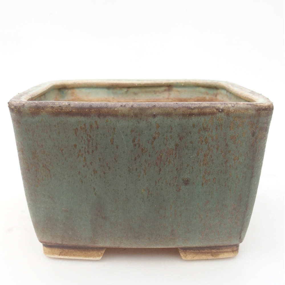 Ceramic bonsai bowl 12,5 x 12,5 x 8 cm, green