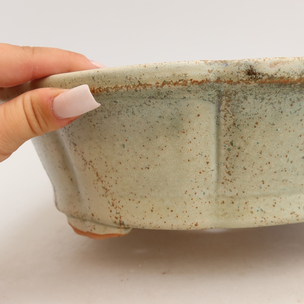 Ceramic bonsai bowl 26 x 26 x 8 cm, green