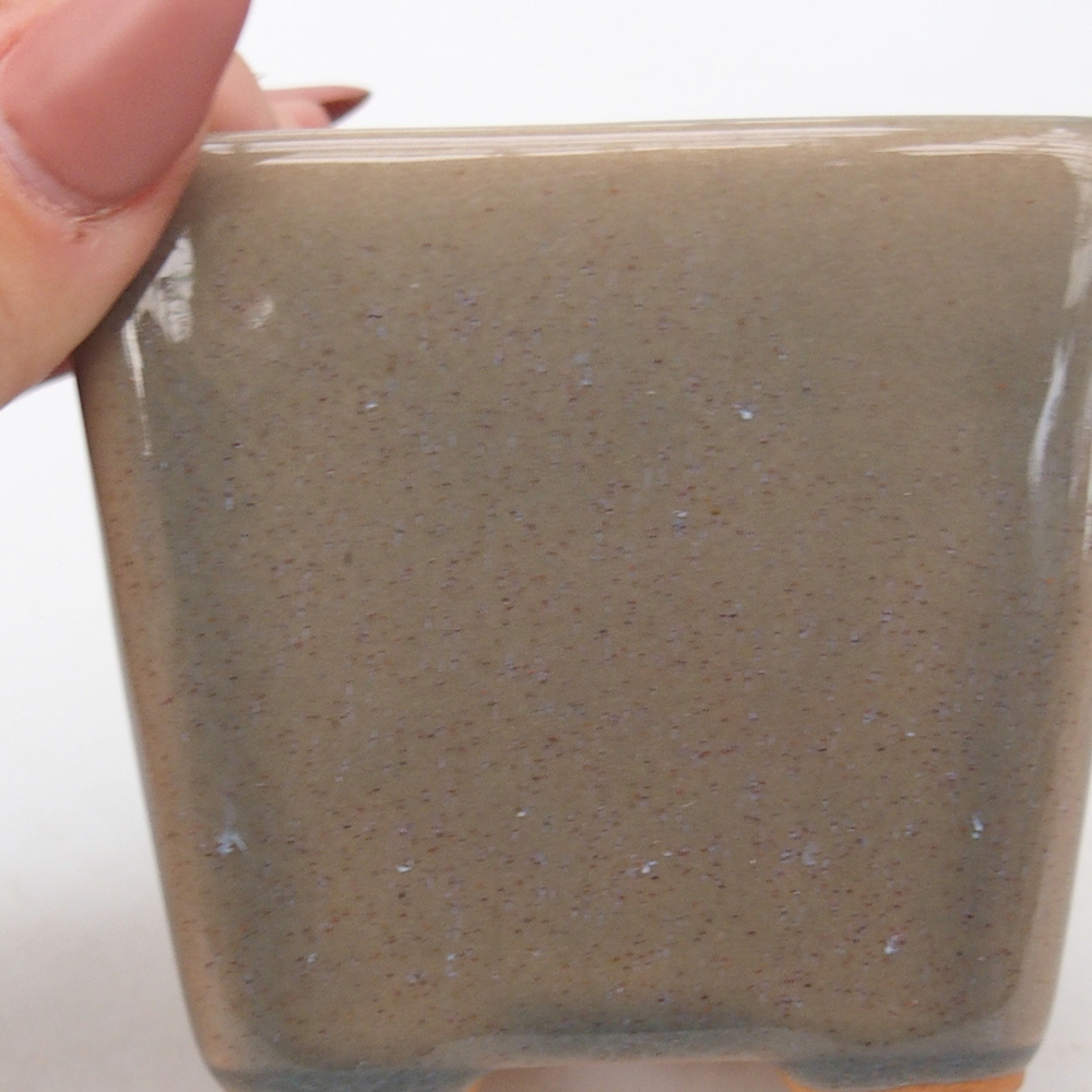 Ceramic bonsai bowl 7,5 x 7,5 x 7 cm, grey