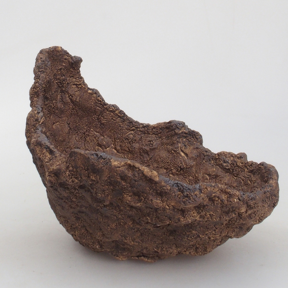 Ceramic shell 17,5 x 15 x 15,5 cm, brown color