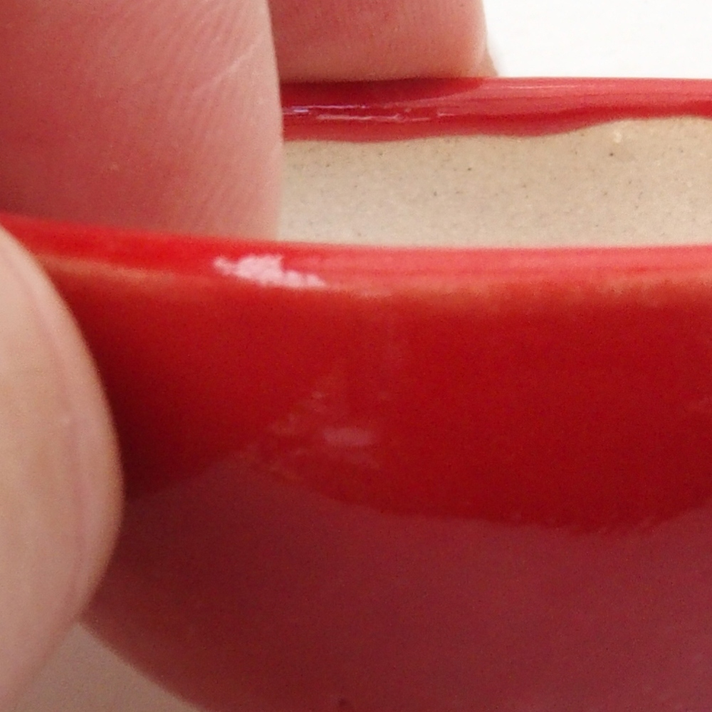 Mini bonsai bowl 6 x 6 x 2,5 cm, color red