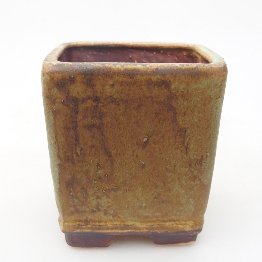 Ceramic bonsai bowl 6,5 x 6,5 x 7 cm, green