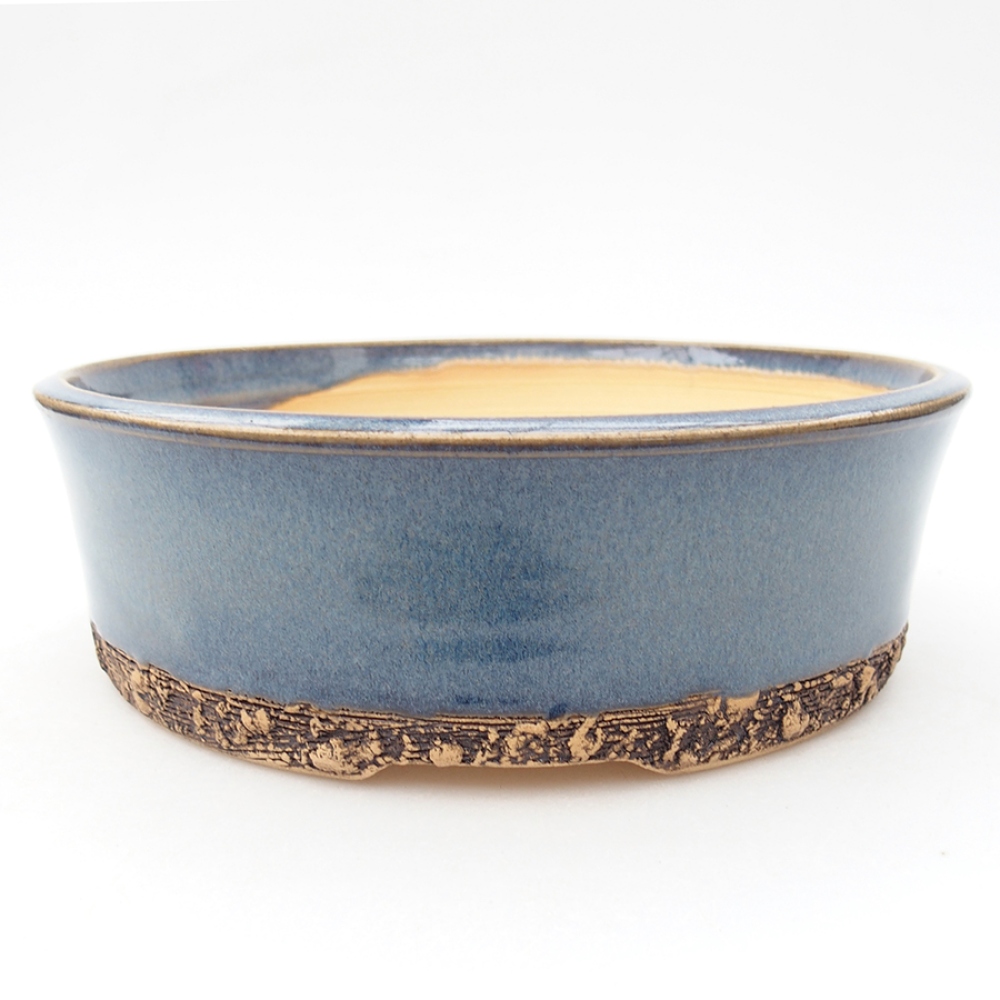 Ceramic bonsai bowl 19,5 x 19,5 x 6,5 cm, color blue