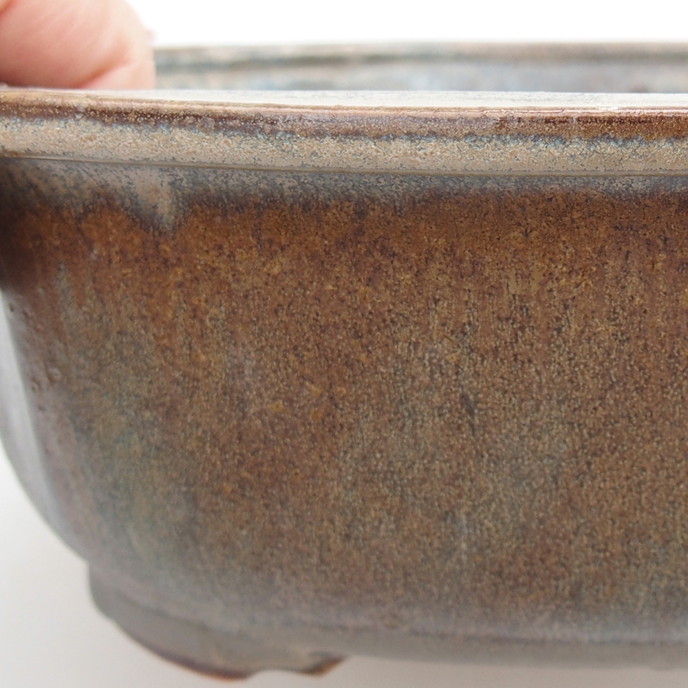 Ceramic bonsai bowl 24 x 19,5 x 7 cm, brown
