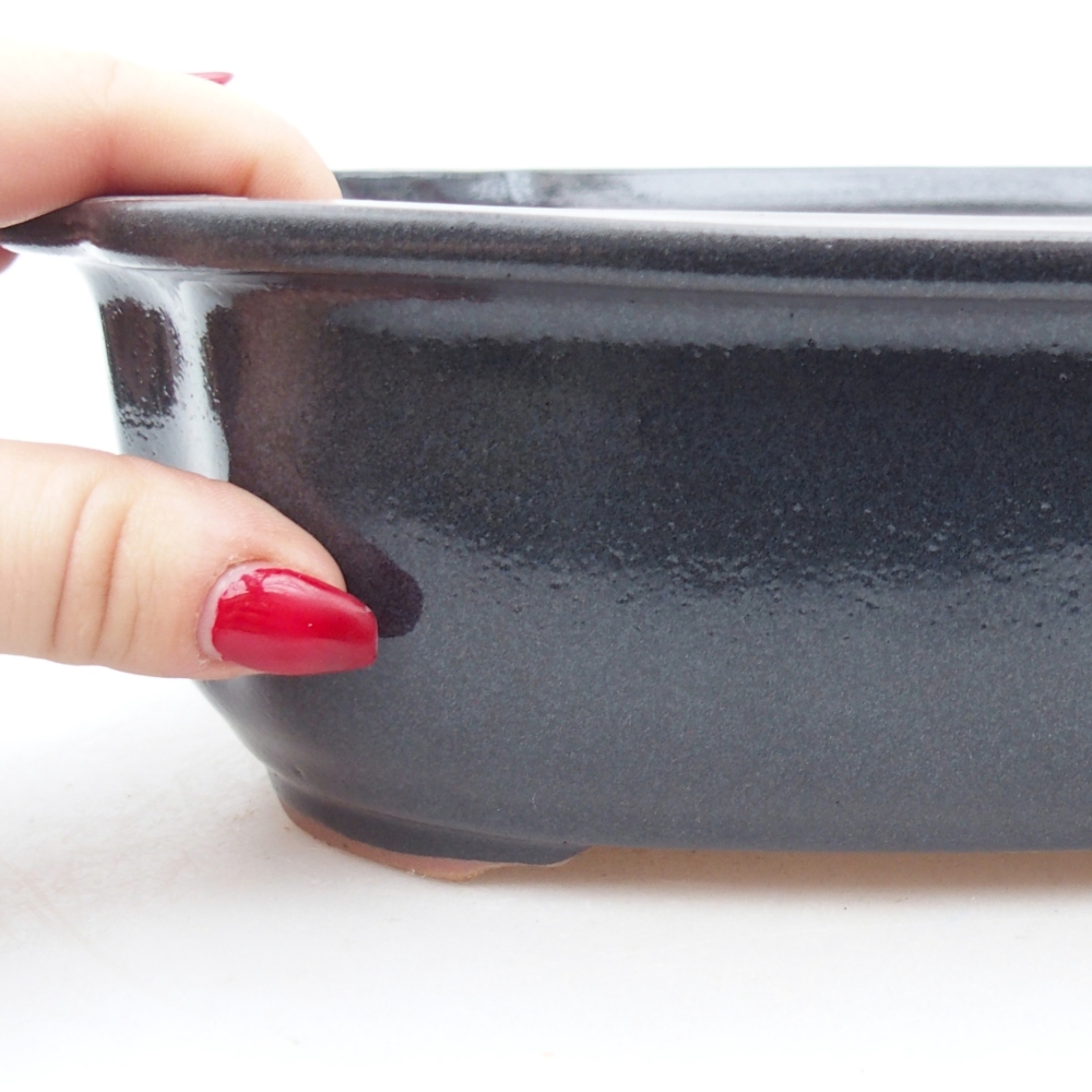 Ceramic bonsai bowl 25 x 21 x 7,5 cm, grey