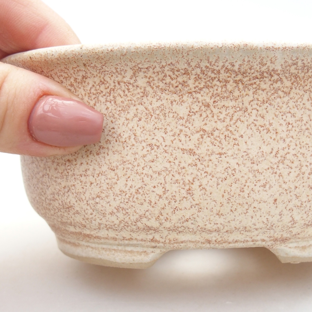 Ceramic bonsai bowl 12 x 10 x 5,5 cm, colour beige