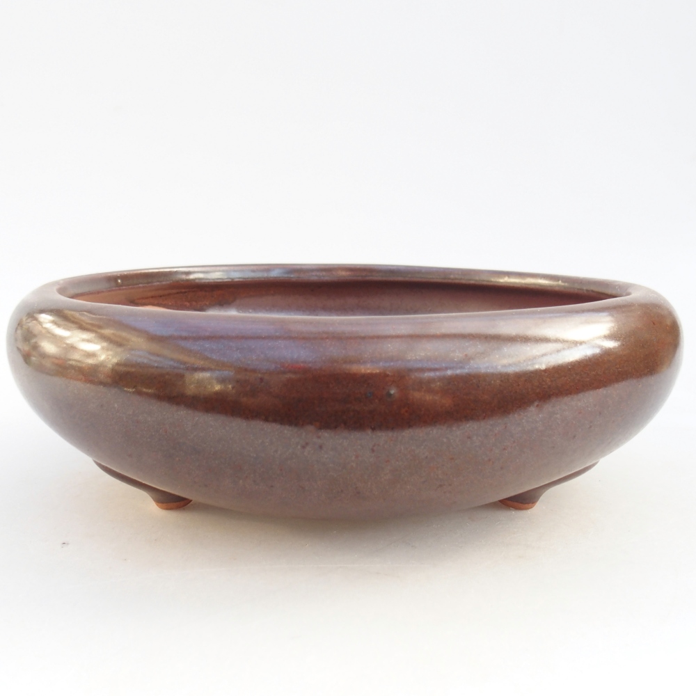 Ceramic bonsai bowl 21 x 21 x 7,5 cm, brown