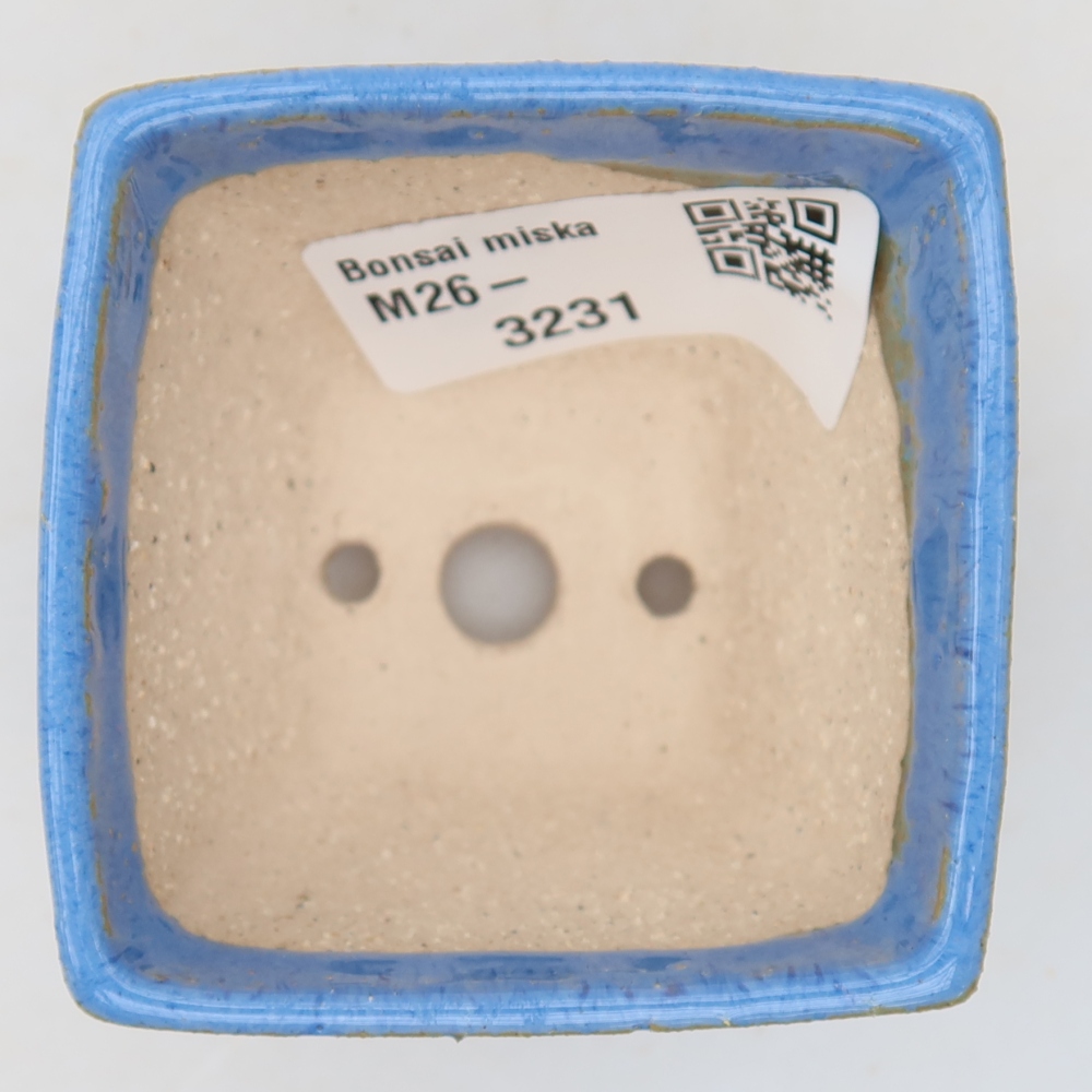Ceramic bonsai pot, 5.5 x 5.5 x 4.5 cm, blue