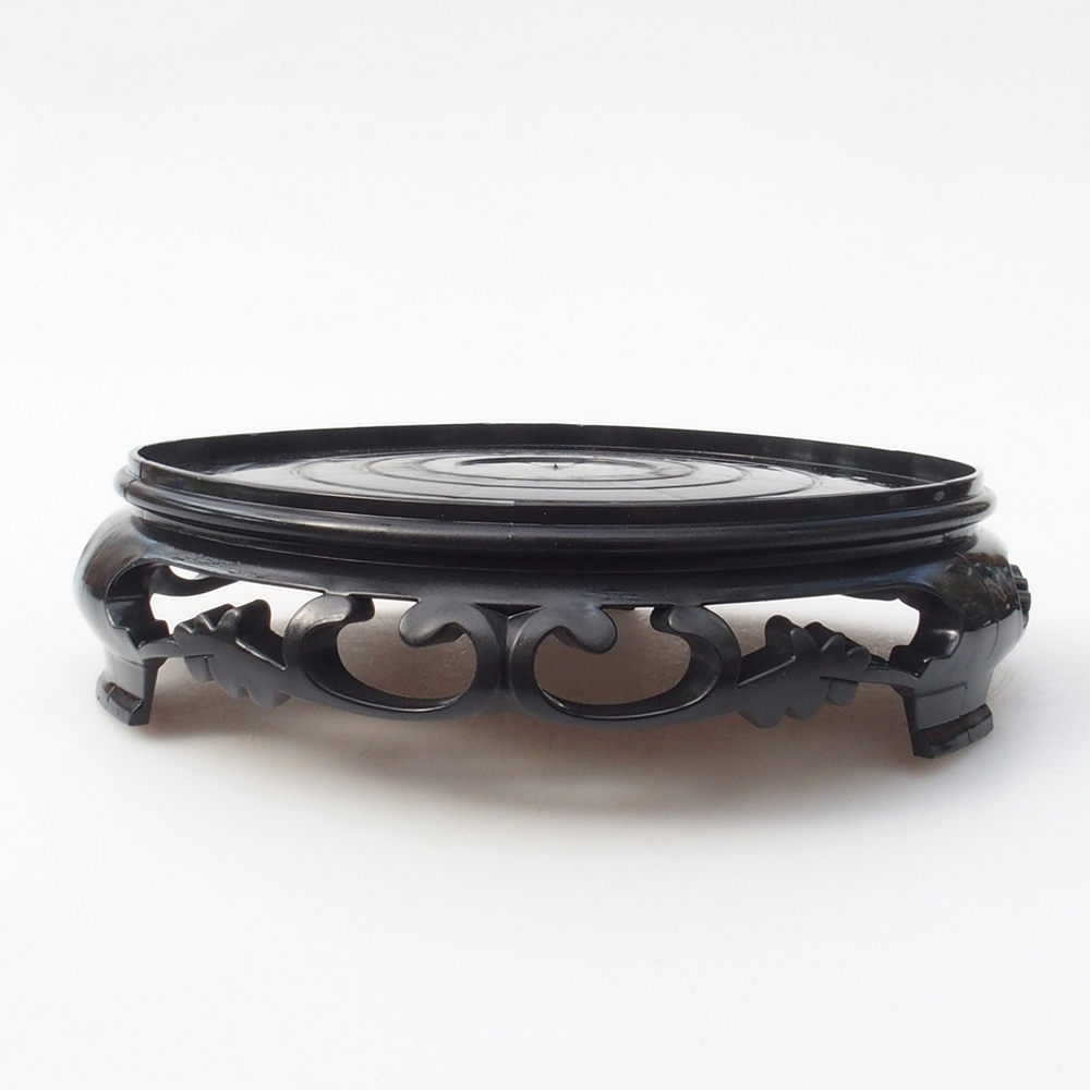 Bonsai table plastic round 17,5 x 17,5 x 4  cm, color black