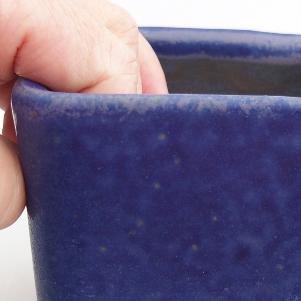 Ceramic bonsai bowl 10 x 10 x 8 cm, colour blue