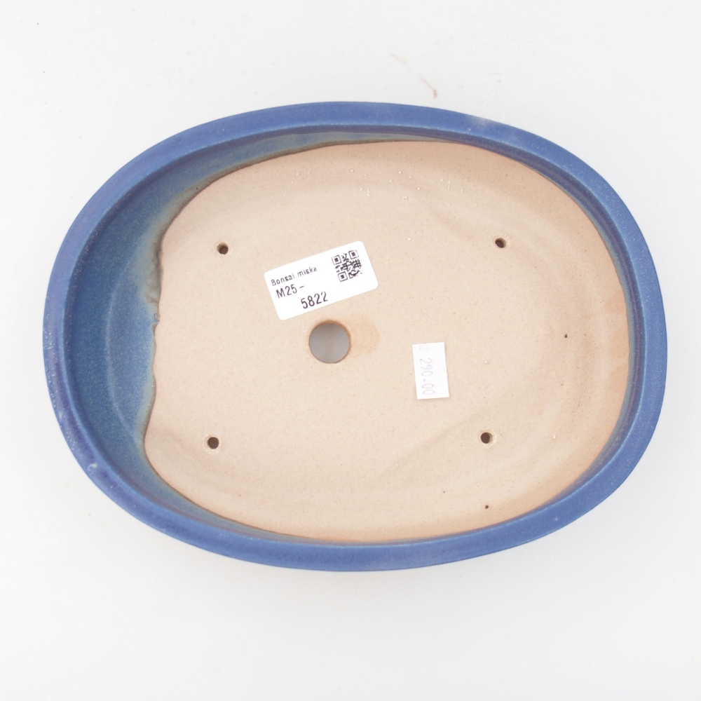 Ceramic bonsai bowl 22 x 16,5 x 4 cm, color blue