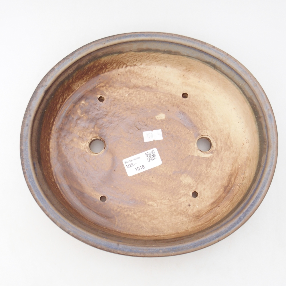 Ceramic bonsai bowl 26 x 23,5 x 5,5 cm, colour blue