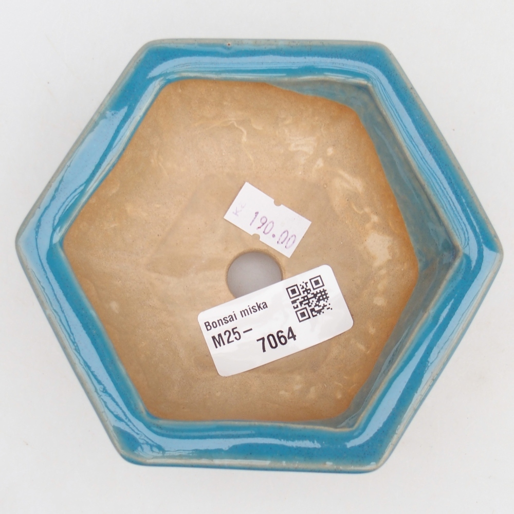 Ceramic bonsai bowl 12 x 10,5 x 4,5 cm, colour blue