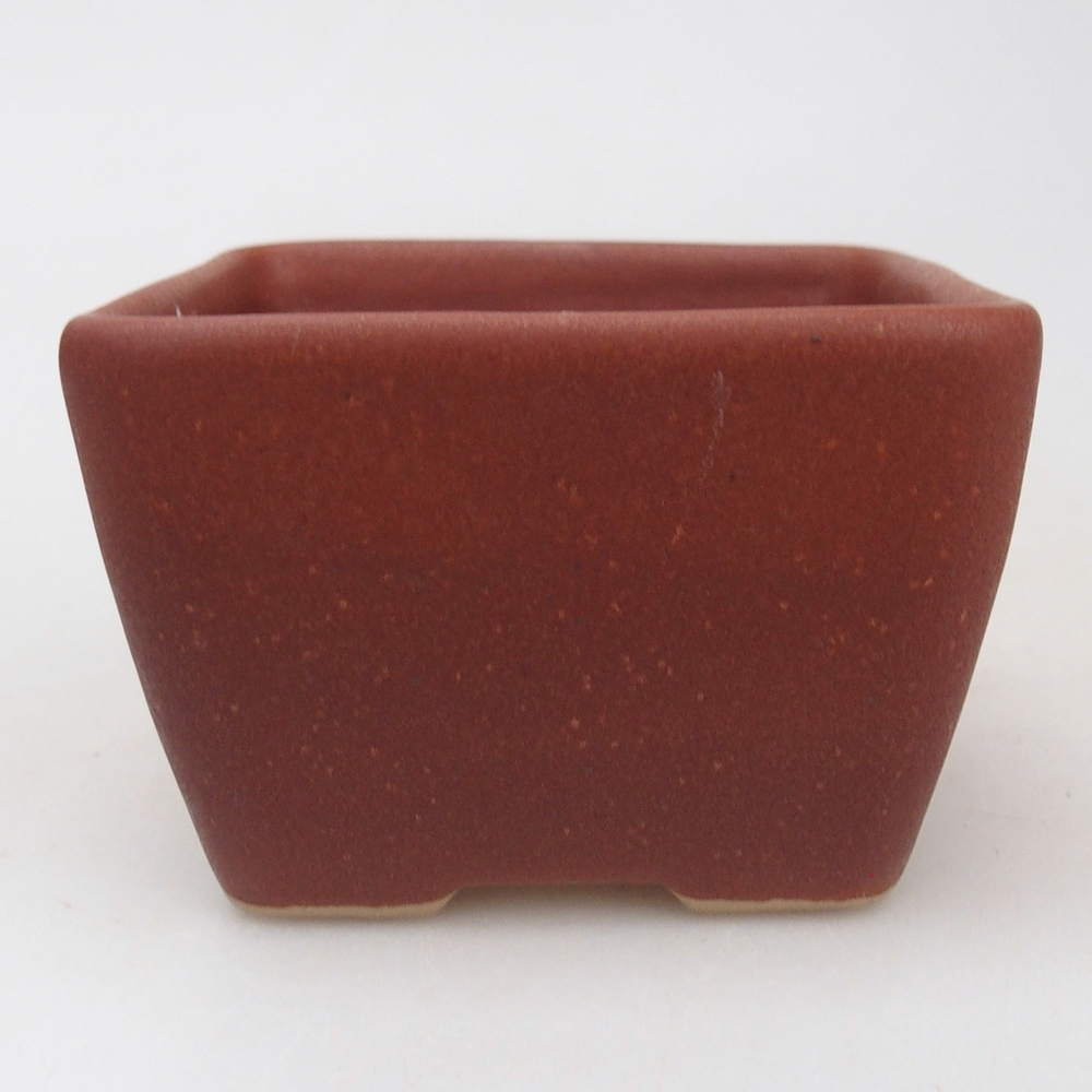 Ceramic bonsai bowl 8,5 x 8,5 x 6 cm, burgundy
