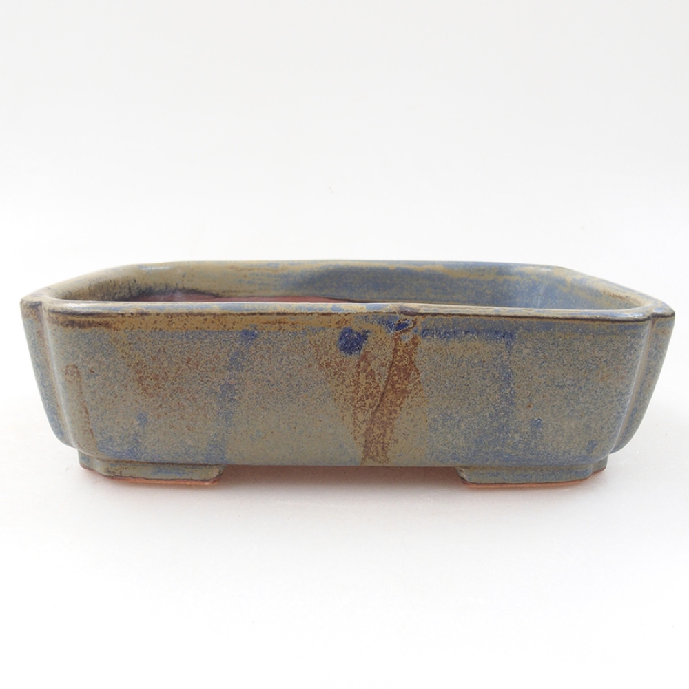 Ceramic bonsai bowl 15 x 12 x 4 cm, color blue
