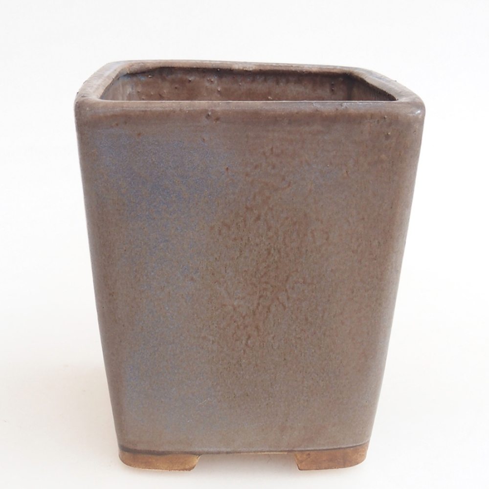 Ceramic bonsai bowl 10 x 10 x 12 cm, brown