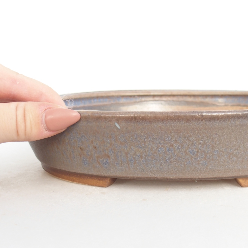Ceramic bonsai bowl 22,5 x 20 x 4,5 cm, colour blue