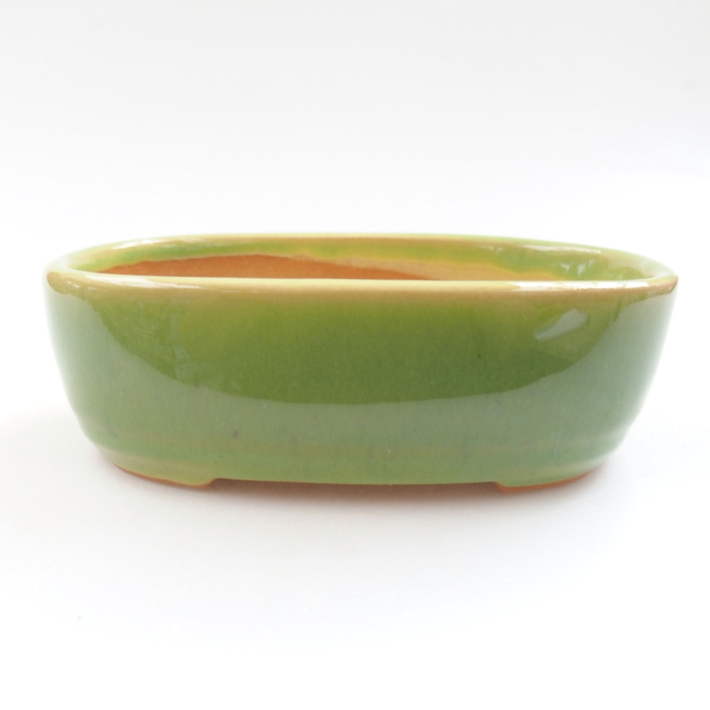 Ceramic bonsai bowl 13 x 9 x 4 cm, color green