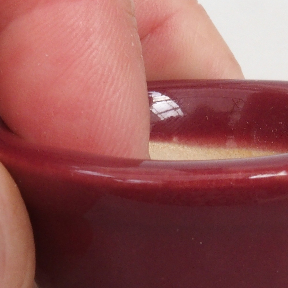 Mini bonsai bowl 4 x 4 x 2 cm, color burgundy