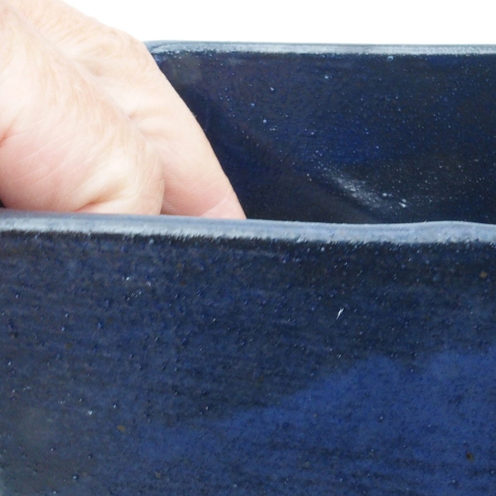 Ceramic bonsai bowl 11 x 11 x 8,5 cm, color blue