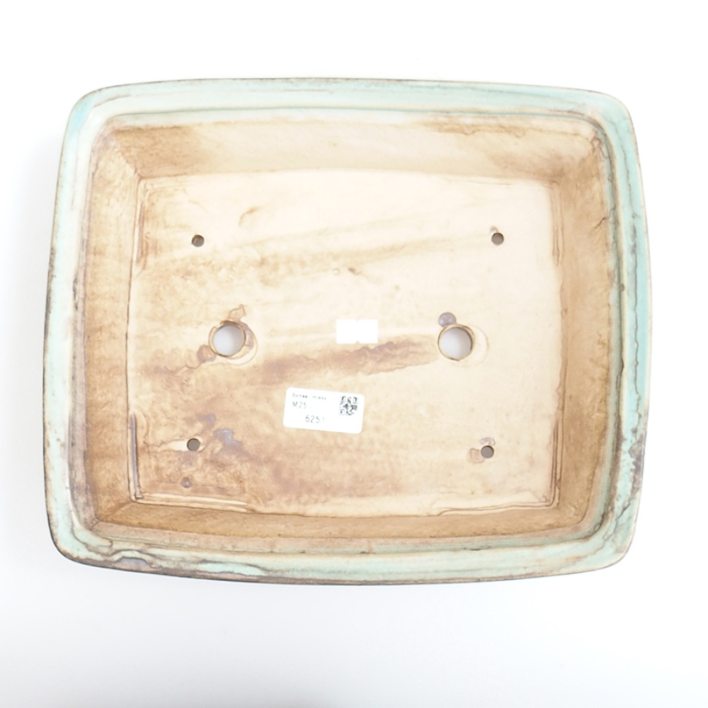 Ceramic bonsai bowl 29,5 x 25 x 7,5 cm, green