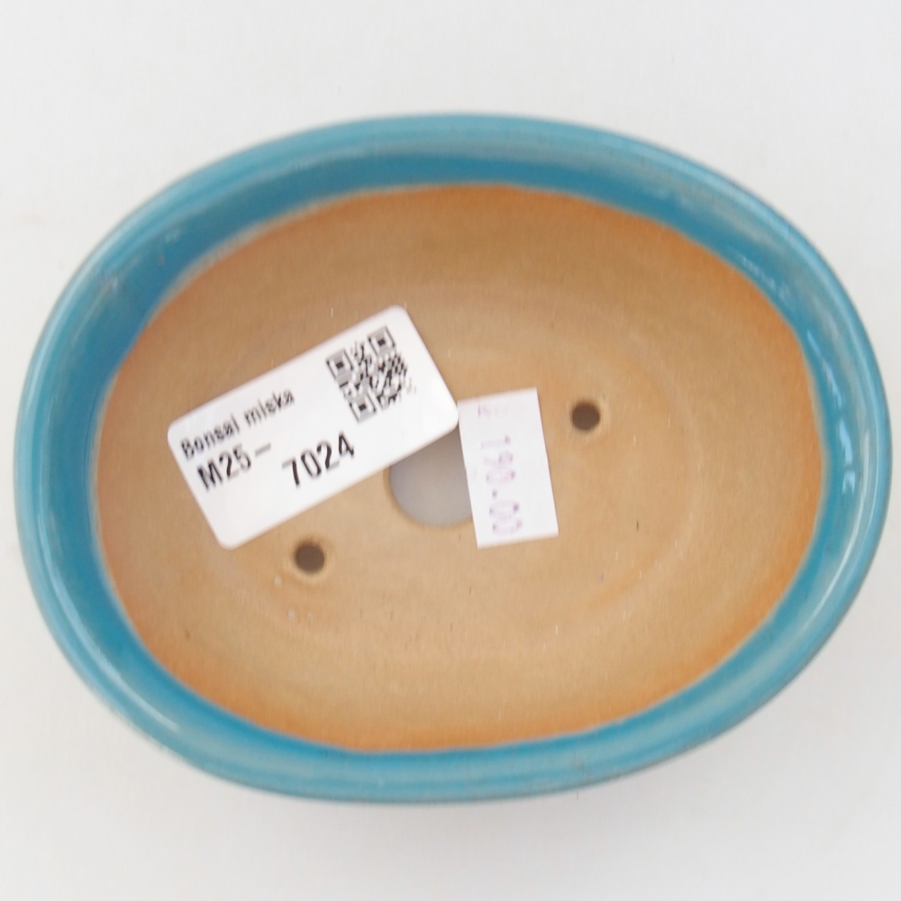 Ceramic bonsai bowl 11 x 9 x 4 cm, colour blue