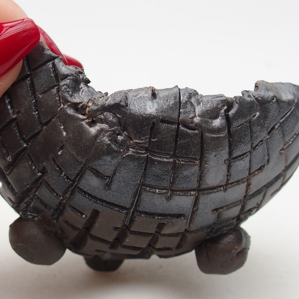 Ceramic Shell 9 x 8 x 5 cm , colour black