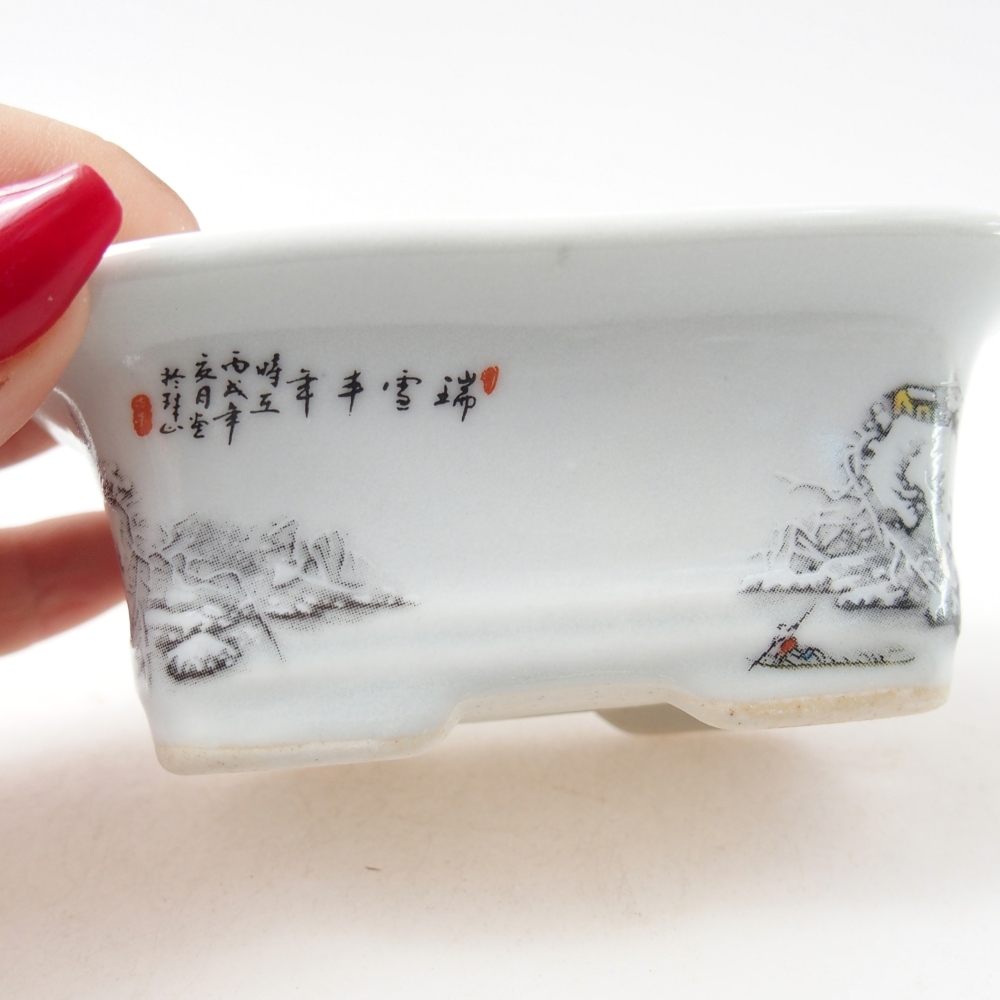 Mini bonsai bowl 10 x 7,5 x 4 cm, colour white