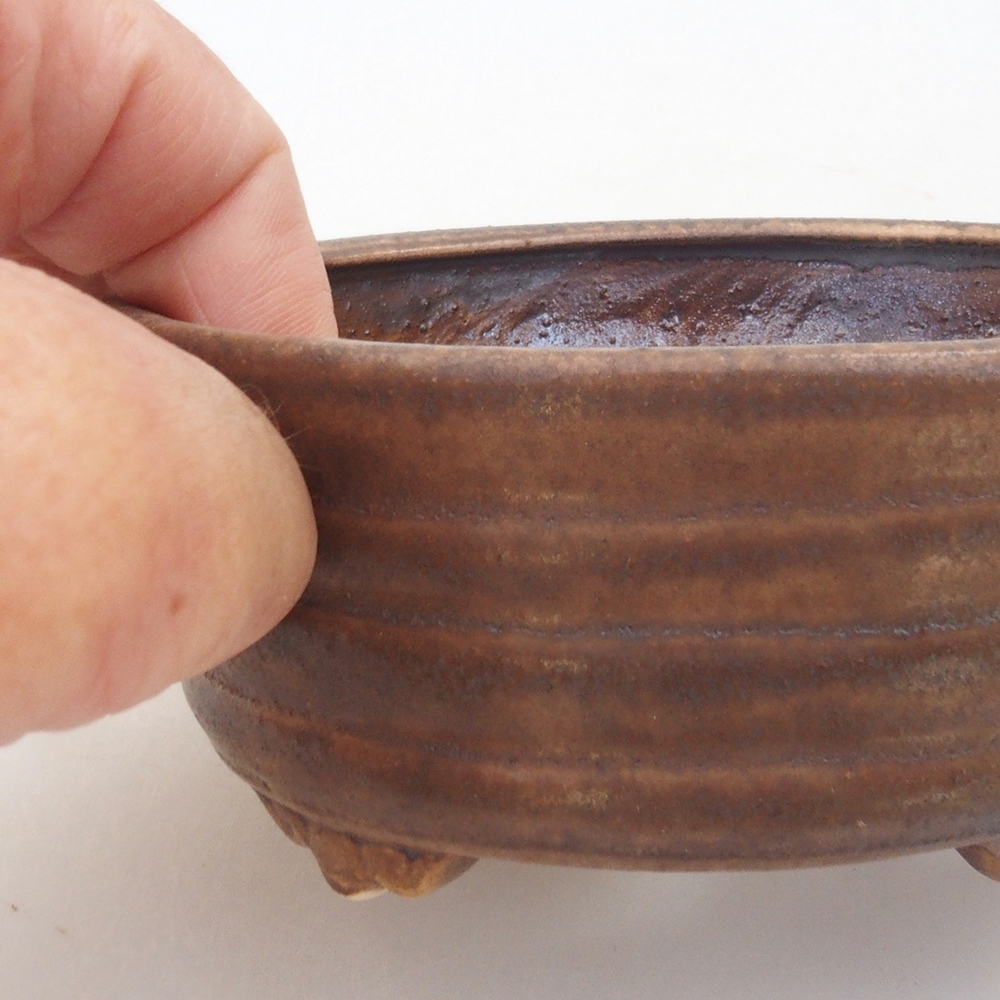 Ceramic bonsai bowl 10,5 x 9 x 4 cm, color brown