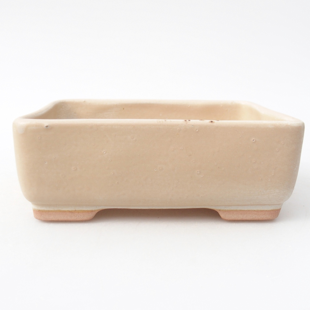 Ceramic bonsai bowl 14,5 x 11 x 5,5 cm, colour beige