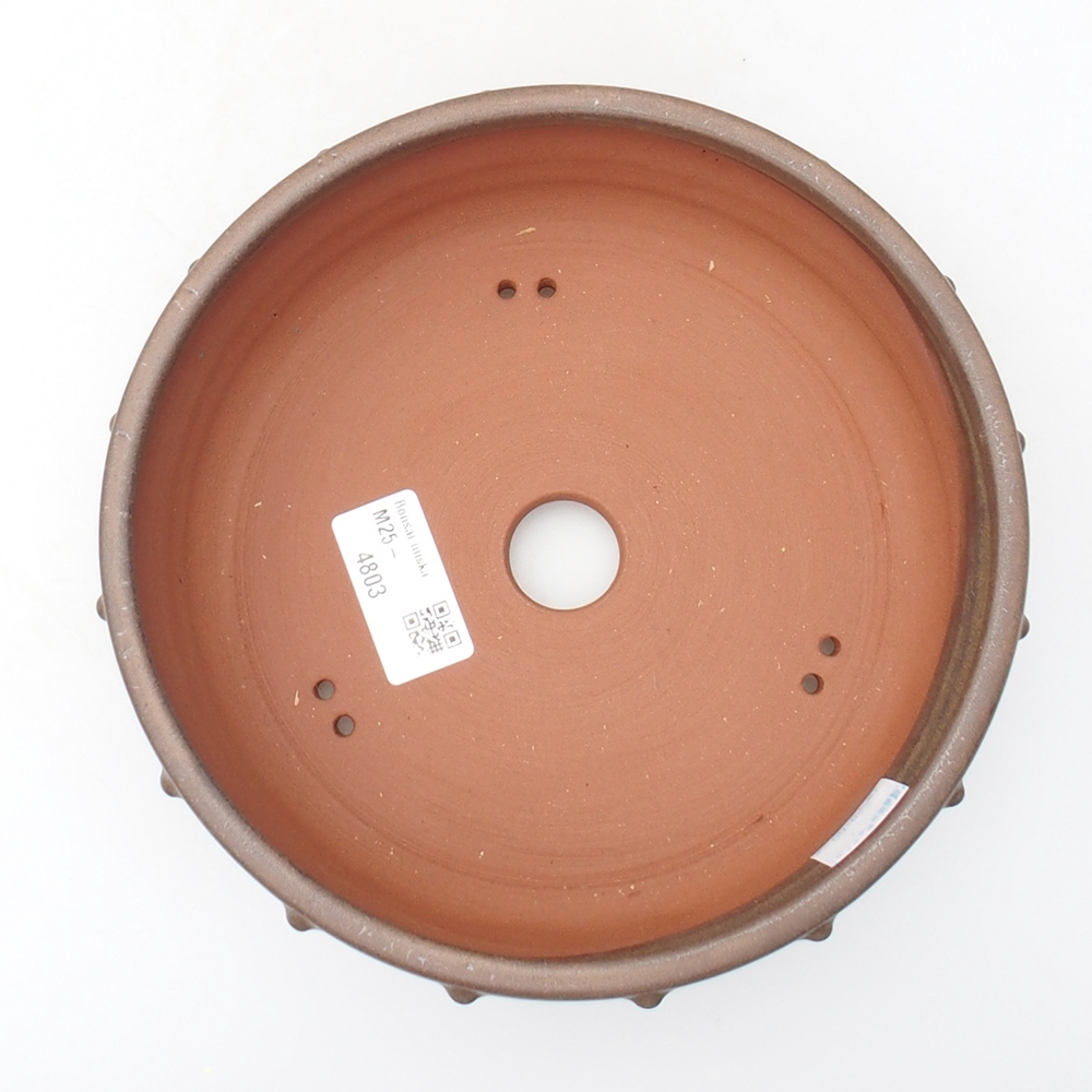 Ceramic bonsai bowl 18 x 18 x 5,5 cm, brown color