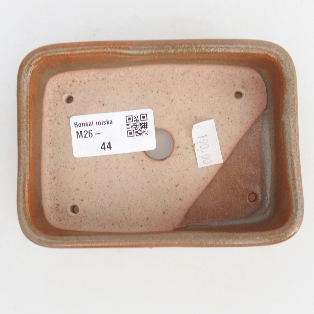 Ceramic bonsai bowl 12,5 x 9,5 x 3,5 cm, brown