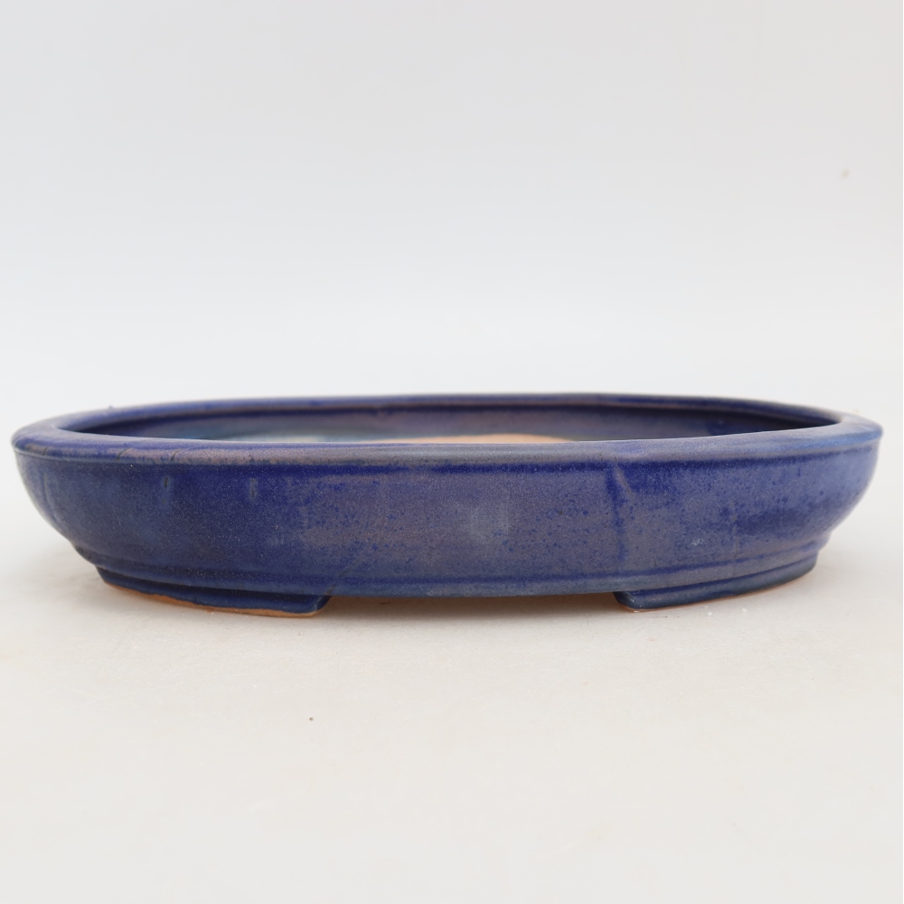Ceramic bonsai bowl 24,5 x 20 x 4 cm, colour blue