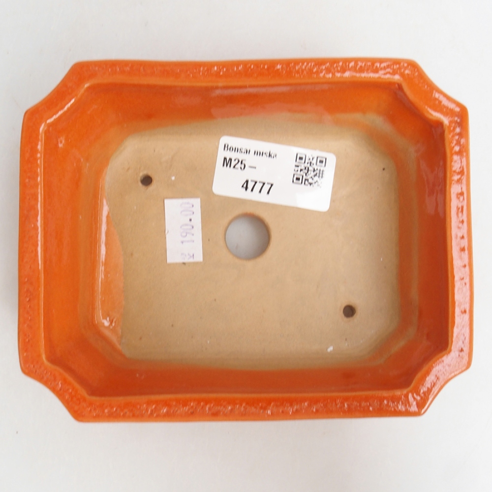 Ceramic bonsai bowl 13 x 10,5 x 4 cm, color orange