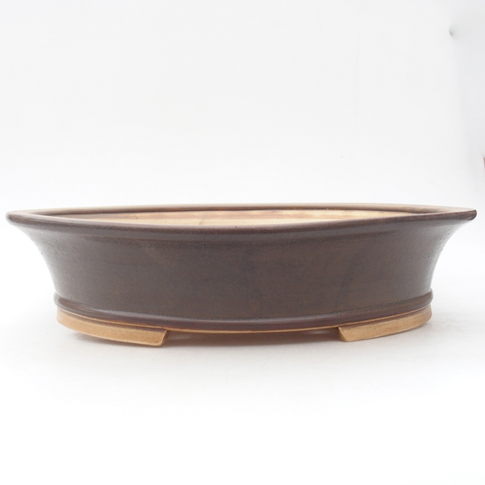 Ceramic bonsai bowl 32 x 29 x 7 cm, brown