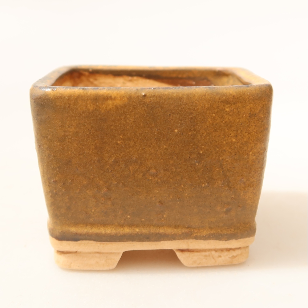 Ceramic bonsai pot, 6 x 6 x 5 cm, blue