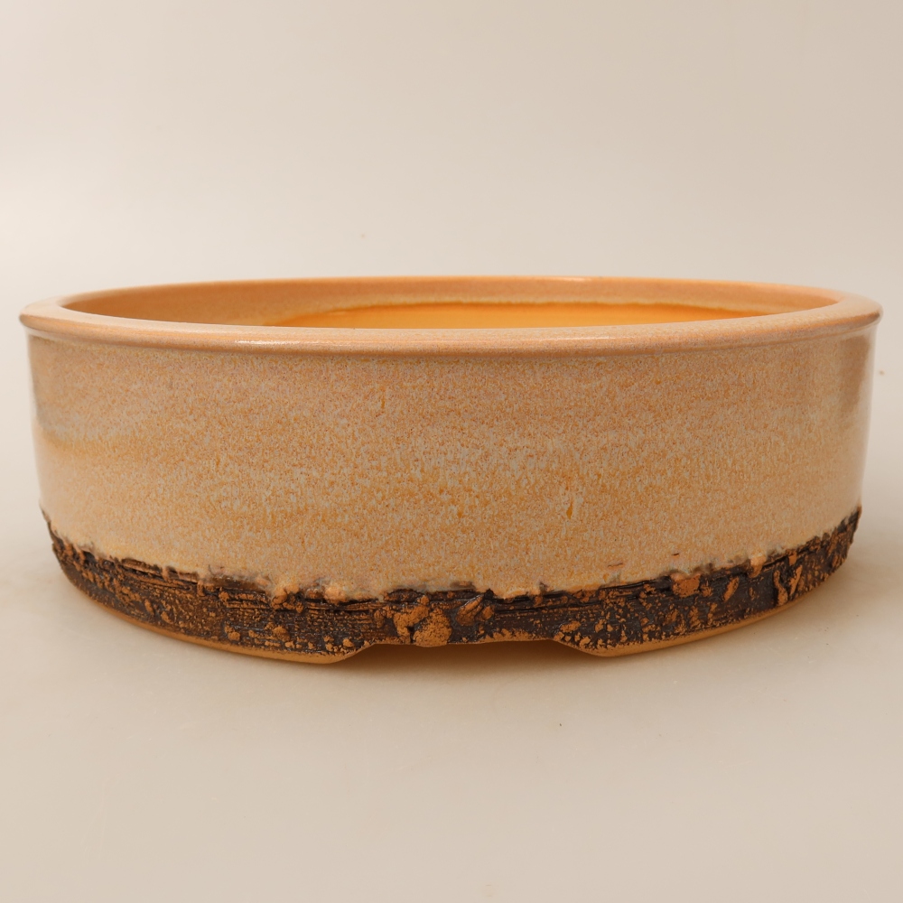 Ceramic bonsai bowl 24,5 x 24,5 x 7 cm, colour beige