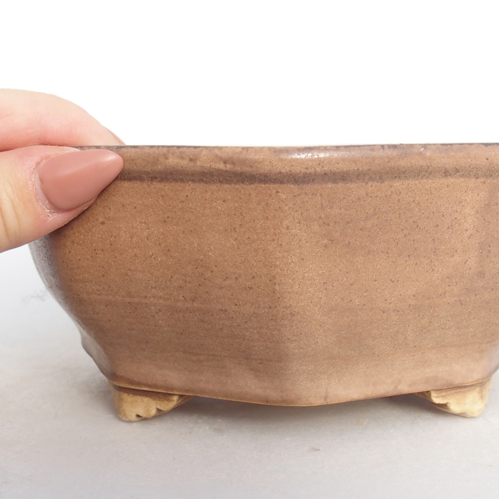 Ceramic bonsai bowl 21 x 19 x 4 cm, brown
