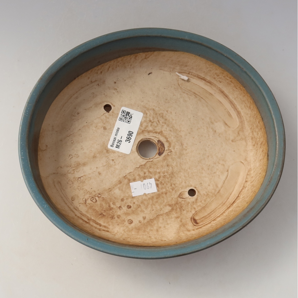 Ceramic bonsai pot, 21 x 19 x 5 cm, blue
