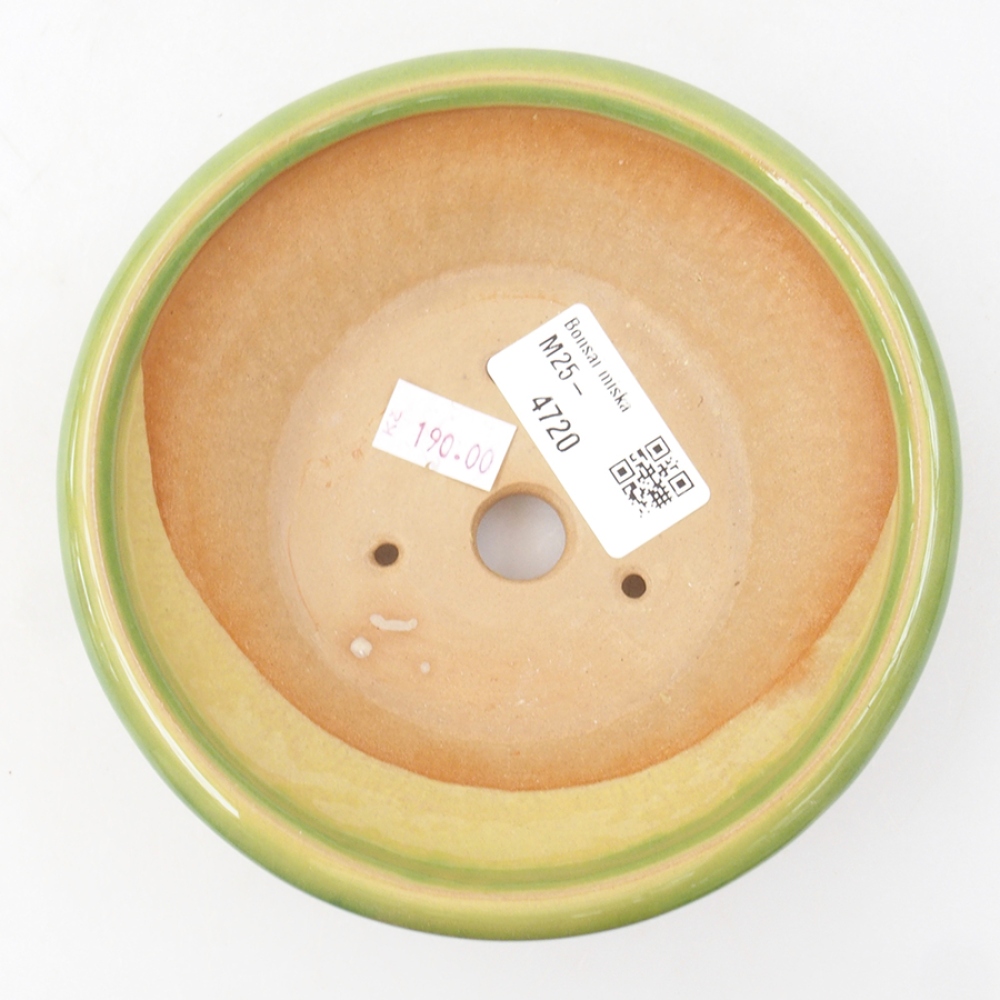 Ceramic bonsai bowl 13,5 x 13,5 x 5 cm, color green