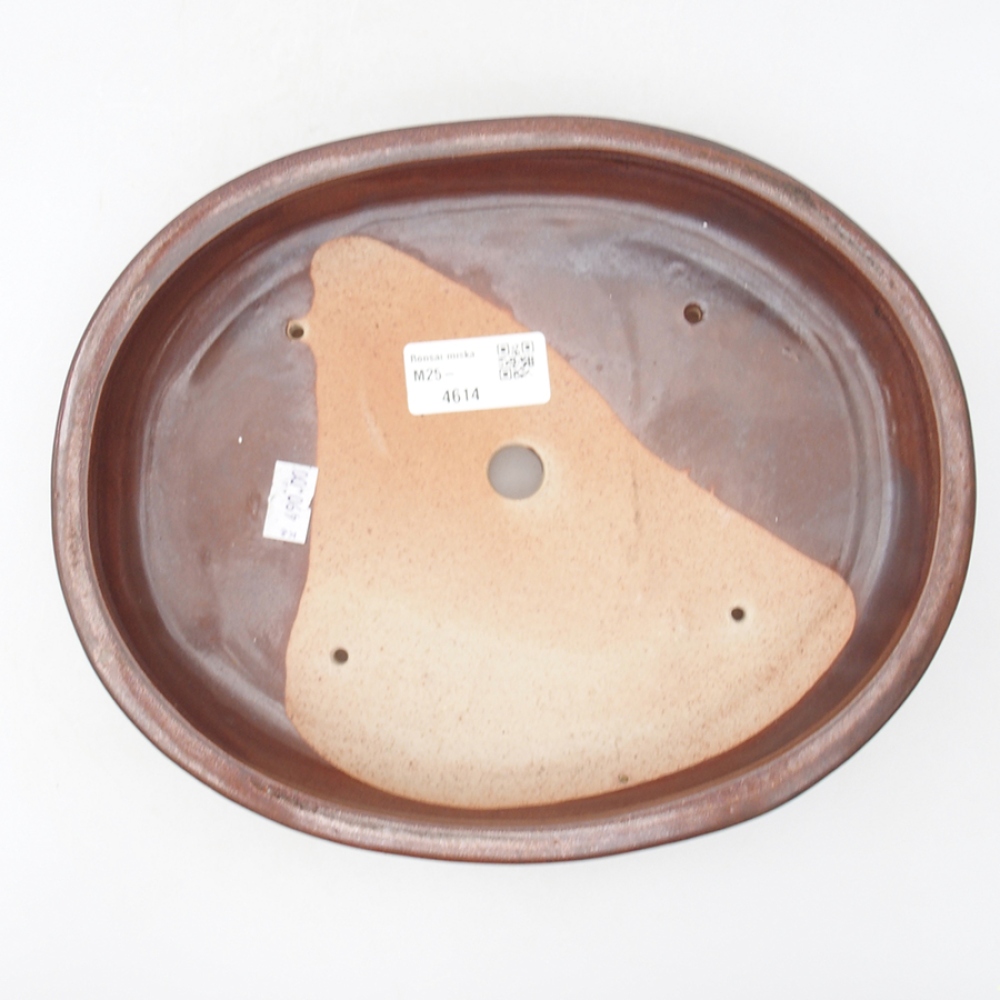 Ceramic bonsai bowl 24,5 x 20 x 4,5 cm, color brown