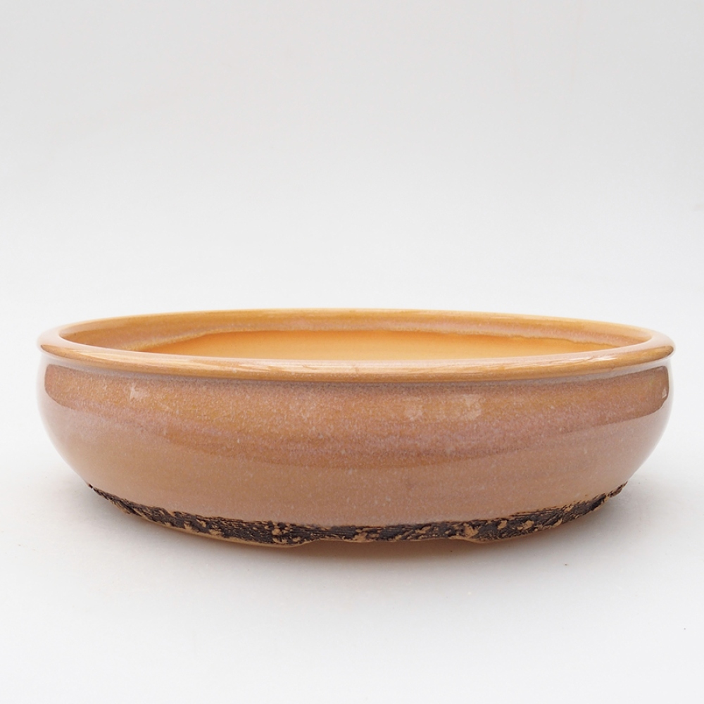 Ceramic bonsai bowl 22,5 x 22,5 x 6 cm, color pink