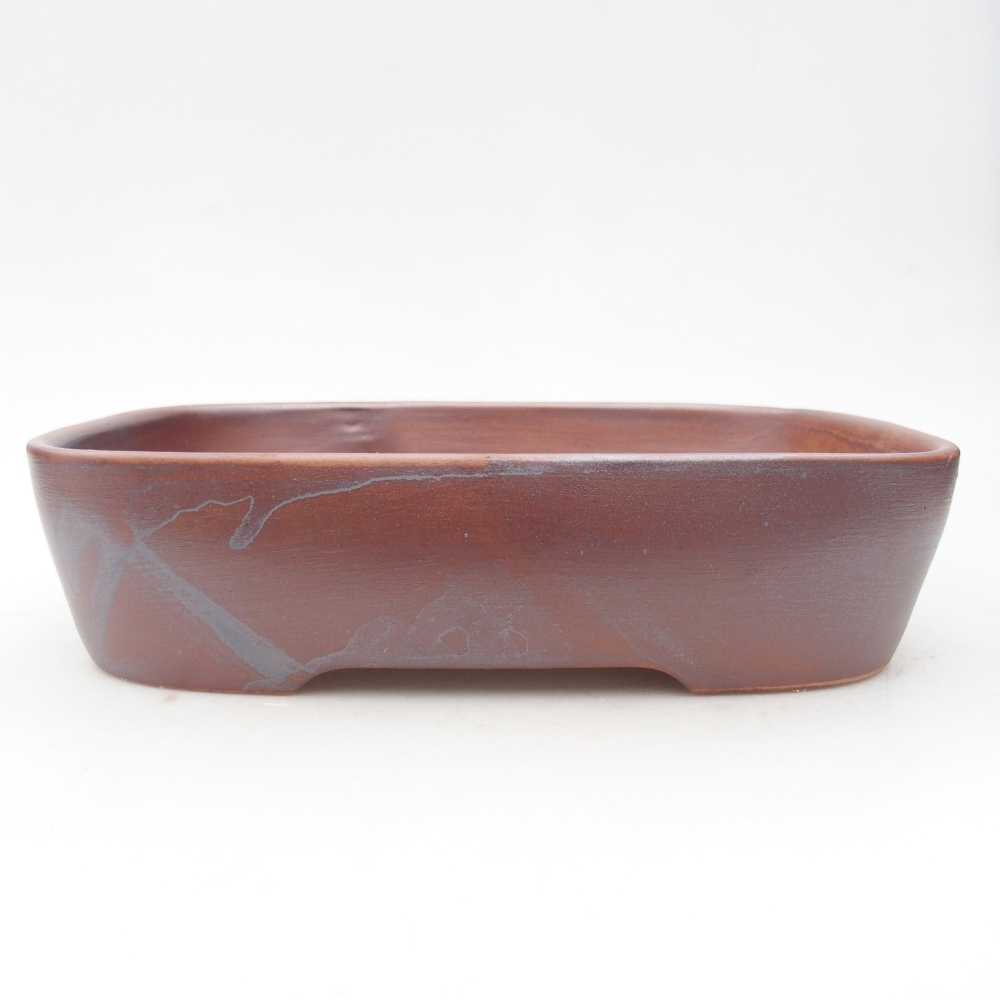 Ceramic bonsai bowl 22,5 x 17 x 6 cm, metal colour