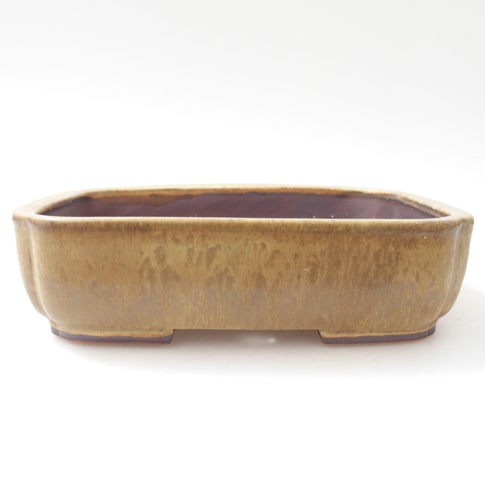 Ceramic bonsai bowl 17,5 x 14 x 5 cm, green