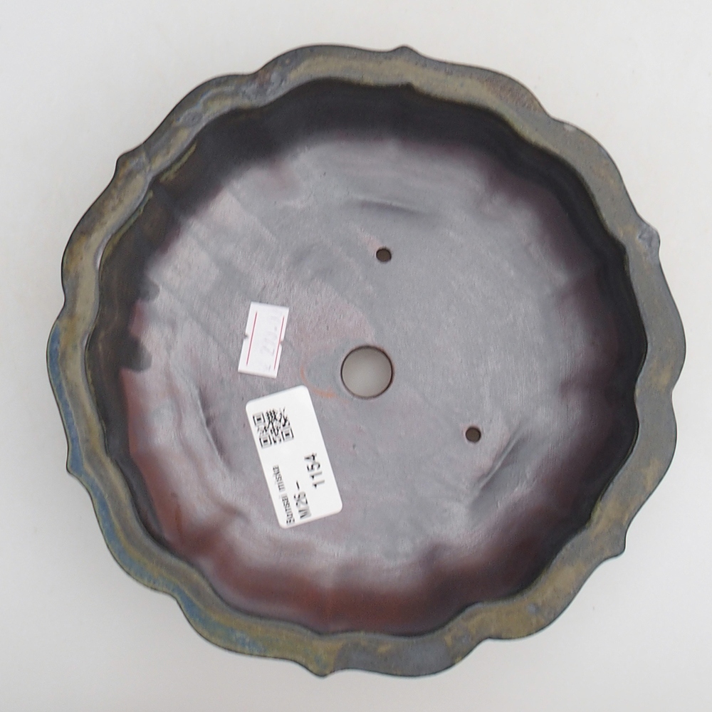 Ceramic bonsai bowl 18 x 18 x 4,5 cm, brown