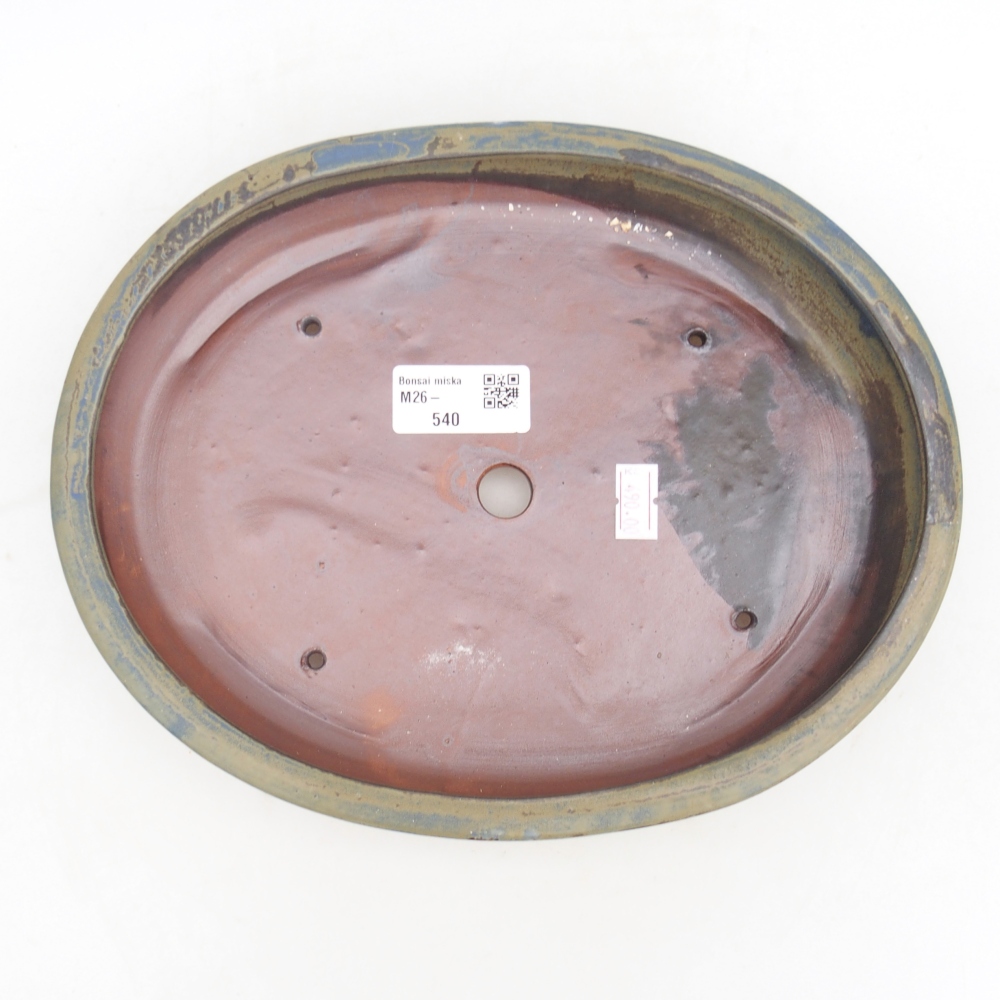 Ceramic bonsai bowl 24,5 x 20 x 4 cm, colour blue