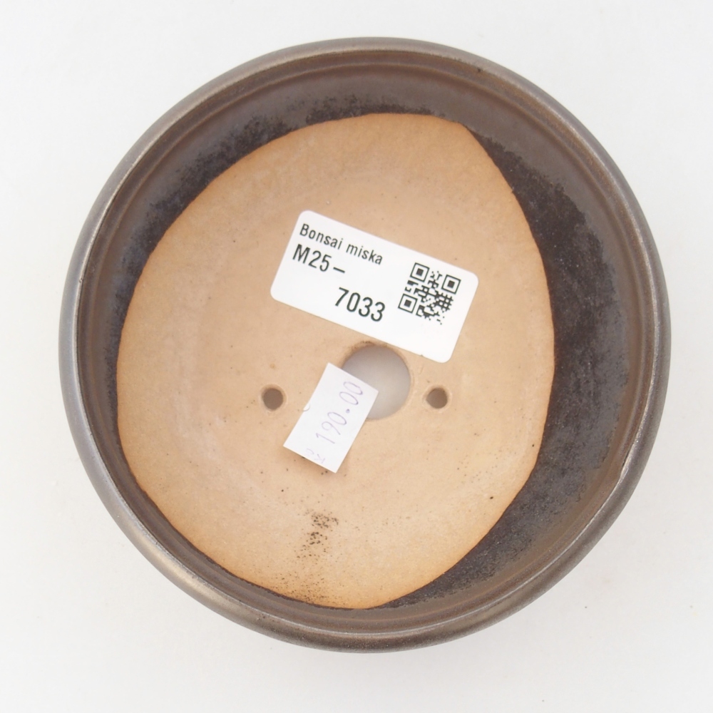 Ceramic bonsai bowl 10 x 10 x 5 cm, metal colour